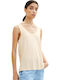 Damen Sommer Bluse Ärmellos Beige