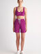 SugarFree Women's Crop Top with Straps Purple