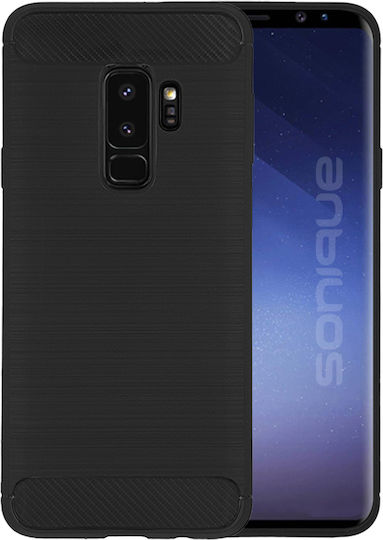 Sonique Carbon Brushed Back Cover Σιλικόνης / Πλαστικό Μαύρο (Galaxy S9)
