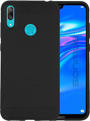 Sonique Carbon Brushed Silicone Back Cover Durable Black (Huawei Y7 2019 / Y7 Prime 2019)