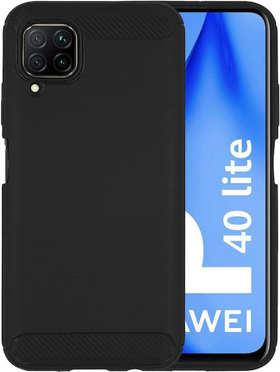 Sonique Carbon Brushed Back Cover Σιλικόνης / Πλαστικό Μαύρο (Huawei P40 Lite)