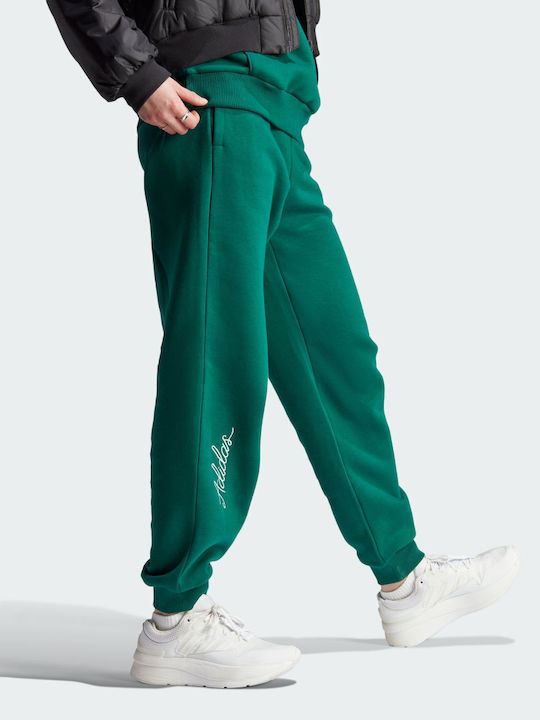 Adidas Παντελόνι Φόρμας με Λάστιχο Fleece Πράσινο