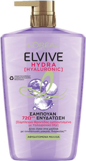 L'Oreal Paris Elvive Hydra Hyaluronic Σαμπουάν Ενυδάτωσης για Όλους τους Τύπους Μαλλιών 1000ml