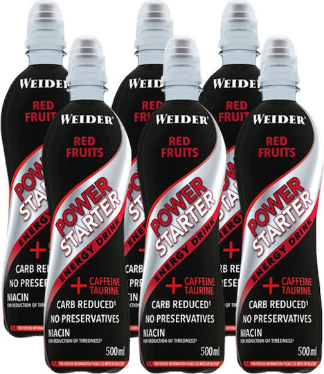 Weider Power Starter Energy Drink Red Fruits 6 x 500ml