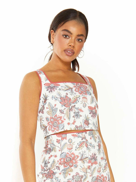 Glamorous Women's Summer Crop Top Linen with Straps Multicolour