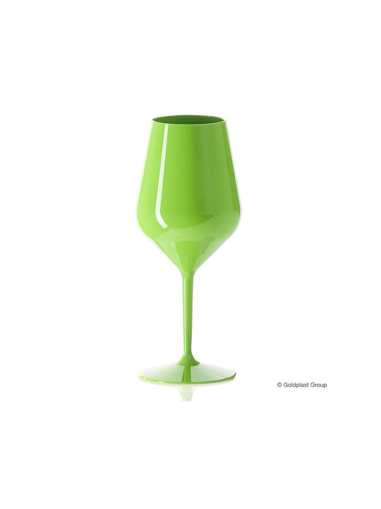 Goldplast Set of Glasses Cocktail/Drinking made of Plastic in Green Color Stemmed 12pcs