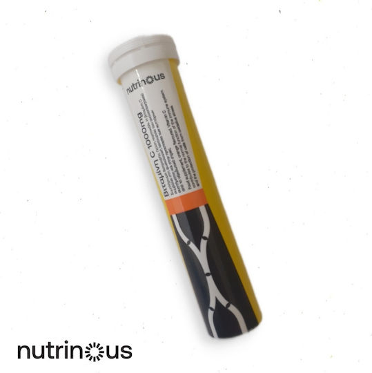 Nutrinous Βιταμίνη C Βιταμίνη για Ενίσχυση του Ανοσοποιητικού, τo Δέρμα & Αντιοξειδωτική δράση 1000mg Πορτοκάλι 20 αναβράζοντα δισκία