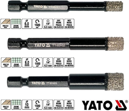 Yato Διαμαντοκορώνα με Διάμετρο από 10mm έως 45mm