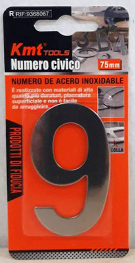 KMT Tools Sign with Number in Silver Color Inox 7.5cm 9368067