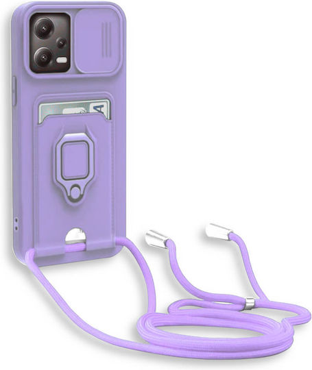 Bodycell Multifunction Back Cover Μεταλλικό με Λουράκι Μωβ (Poco X5 Pro)