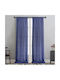 La Maison Blanche Blue Pencil Pleat Curtain 145x290cm
