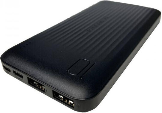XO PB301 Power Bank 10000mAh με 2 Θύρες USB-A Μαύρο