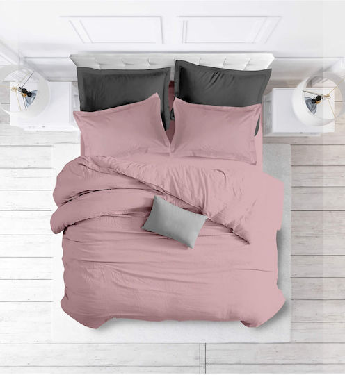Makis Tselios Home Irma Set Coverlet Single Cotton Satin 7 Dusty Pink 160x240cm 2pcs