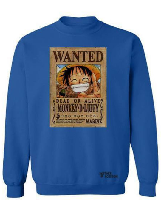 Takeposition Φούτερ One Piece Monkey D.Luffy Wanted σε Μαύρο χρώμα