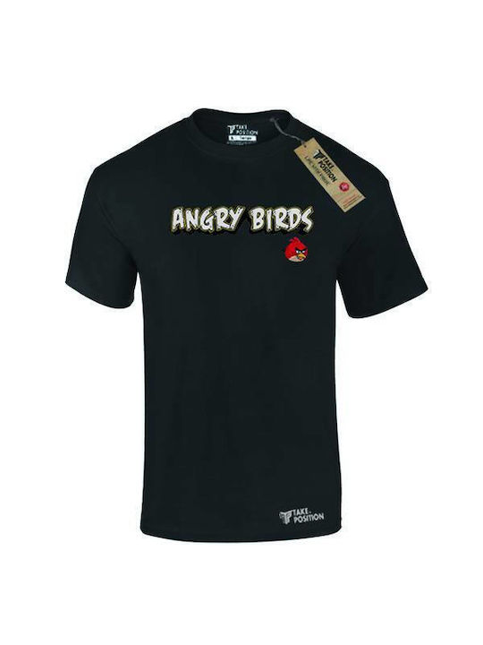 Takeposition T-shirt Angry birds logo II σε Μαύρο χρώμα