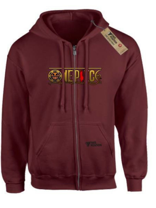 Takeposition Z-cool Ανιμε Hooded Jacket One Piece Burgundy