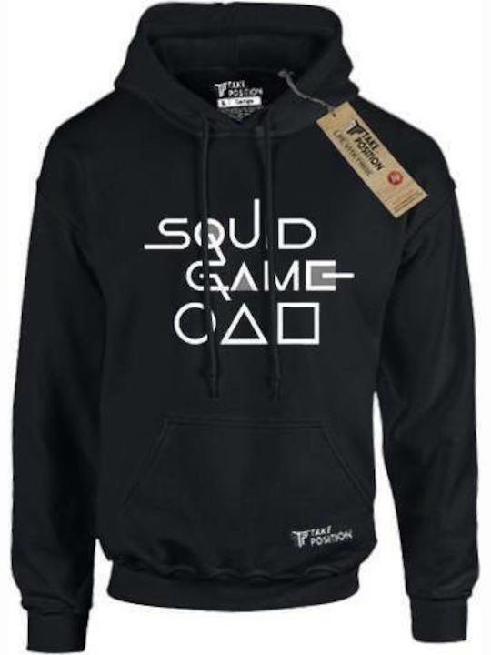 Takeposition Damen Kapuzenpulli Tintenfisch-Spiel Schwarz