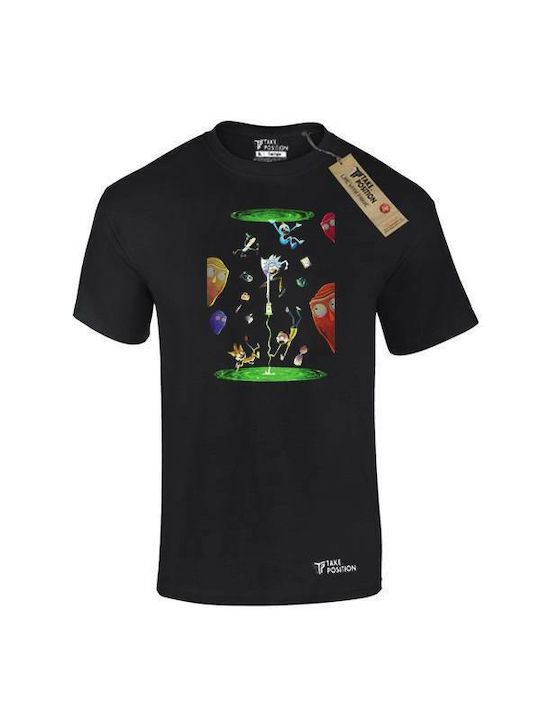 Takeposition No time to Stand T-shirt Rick And Morty Black