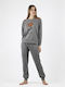 Disney Winter Damen Pyjama-Set Gray Minnie
