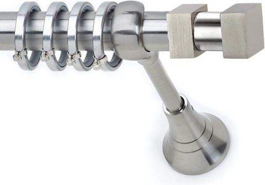 Anartisi Metallisch Vorhangstange S6 Einfach Φ25mm 200cm Nickel Satin