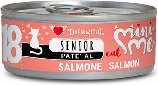 Disugual Mini Me 18 Wet Food for Senior Cats in Cans with Salmon Grain-Free & Gluten-Free 85gr