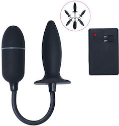 Toyz4lovers Πρωκτική Σφήνα με Δυνατότητα Ασύρματης Λειτουργίας και Δόνηση Μαύρη