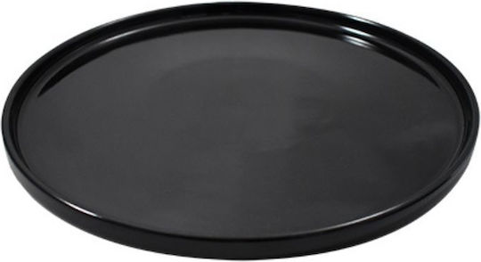 Chios Hellas Serving Plate Desert Porcelain Black with Diameter 21cm