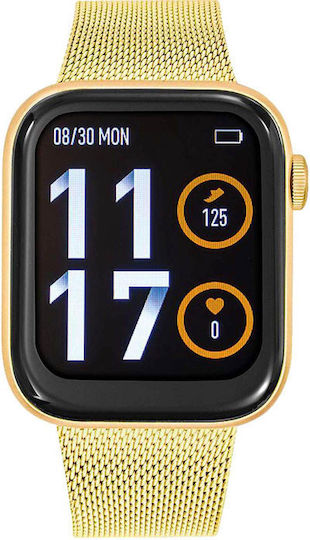 Tekday 656515 Oțel inoxidabil 45mm Smartwatch (Rose Gold / White)