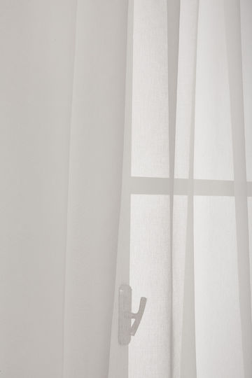 Whitegg Κουρτίνα με Τρέσα K0101 Λευκή 270x280εκ.