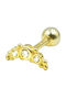 Poco Loco Piercing Urechi Bar Placat cu Aur din Argint Transparent
