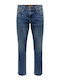 Men's Elastic Jeans Pants with Regular Fit Blue