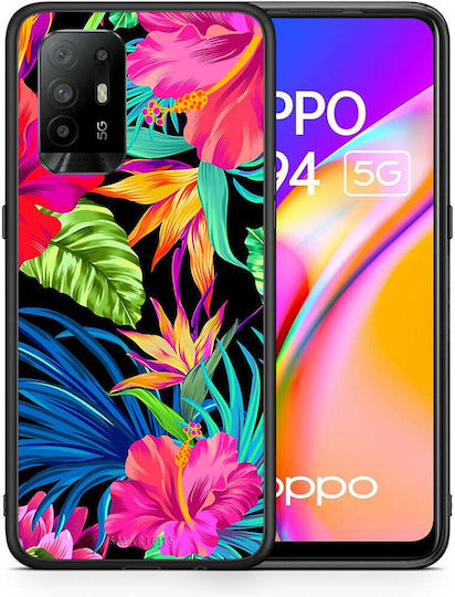 Smartfits Tropical Flowers Back Cover Plastic / Silicone Multicolour (Oppo A94) 7522699215003_42928310026395