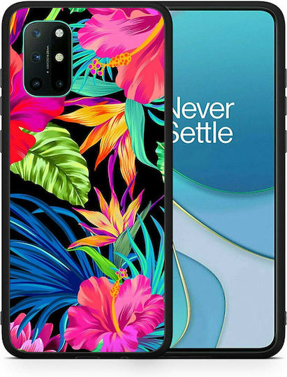 Smartfits Tropical Flowers Back Cover Plastic Multicolour (OnePlus 8T) 7374598471835_42421312520347