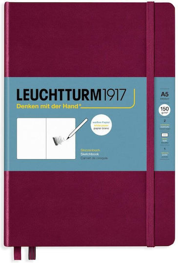 Leuchtturm1917 Notebook 112 Sheets A5 with Blank Pages and Elastic Red