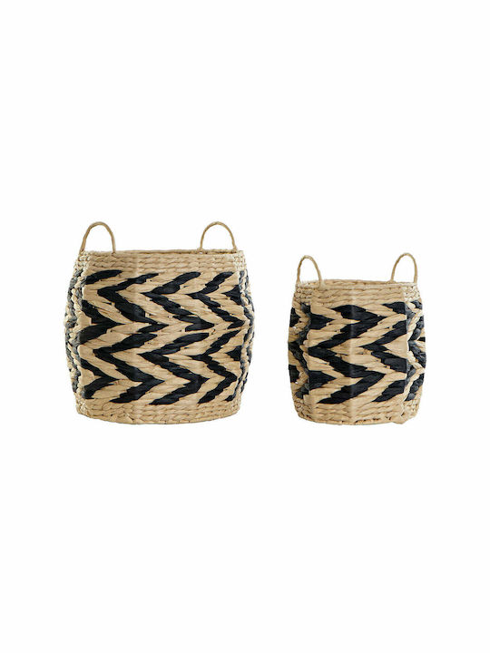 Wicker Decorative Baskets Set 2pcs DKD Home Decor