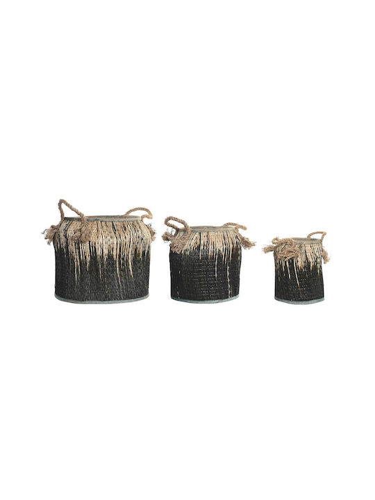 Wicker Decorative Baskets Set 3pcs DKD Home Decor