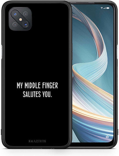 Smartfits Salute Задна корица Пластмаса / Силикон Черен (Oppo Reno4 Z)