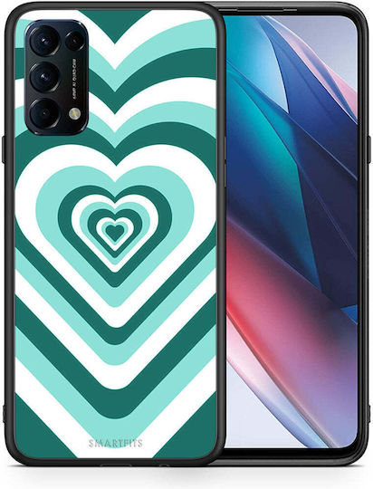 Smartfits Hearts Back Cover Plastic / Silicone Green (Oppo Find X3 Lite)