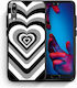 Smartfits Hearts Umschlag Rückseite Kunststoff Schwarz (Huawei P20)