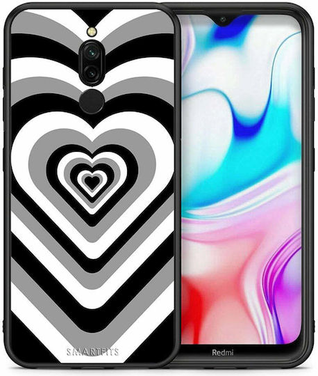 Smartfits Hearts Back Cover Πλαστικό Μαύρο (Redmi 8)