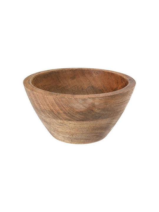 Next Διακοσμητικό Μπωλ Ξύλινο Καφέ 15x15x7cm