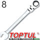 Toptul Flexible Head German Polygon Ratchet Ring 8mm 1pcs