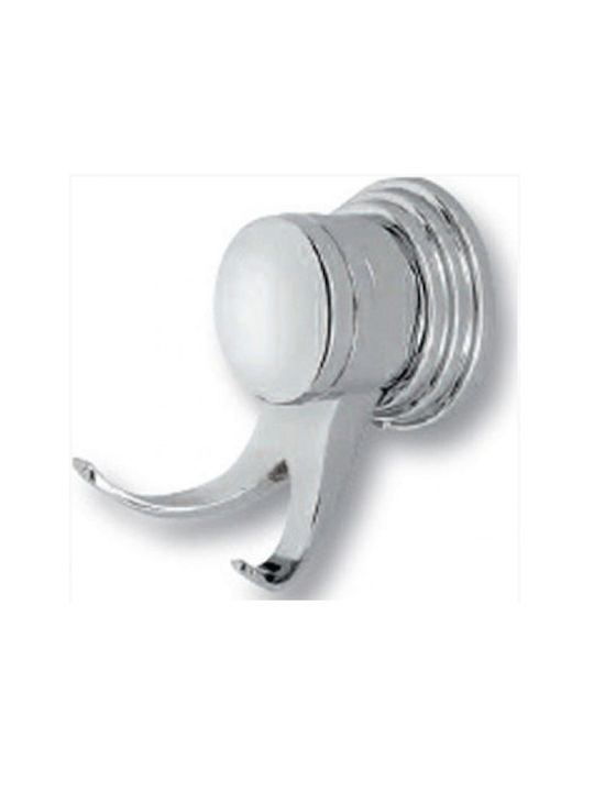 Import Hellas 2188 Double Wall-Mounted Bathroom Hook Silver