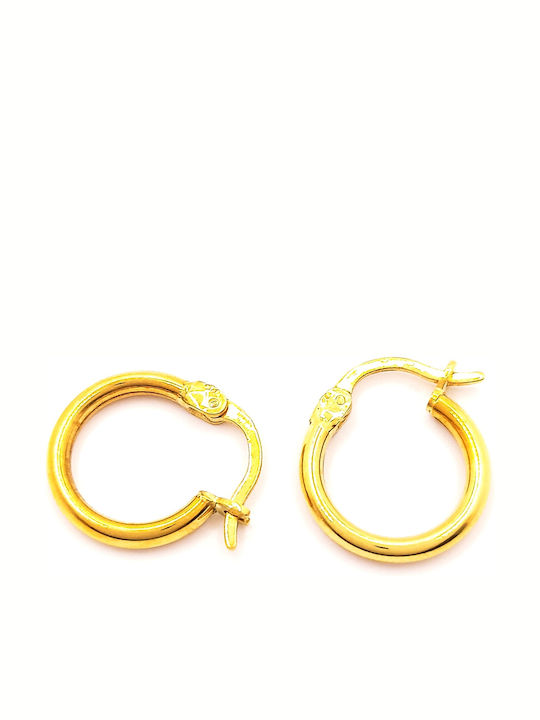 PS Silver Earrings Hoops made of Gold 14K