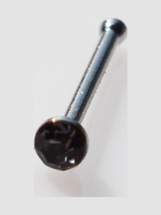 Bizoutaki Nasenpiercing aus Stahl Silber / Schwarz