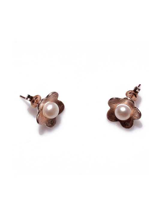 Bizoutaki Earrings made of Silver with Stones & Pearls