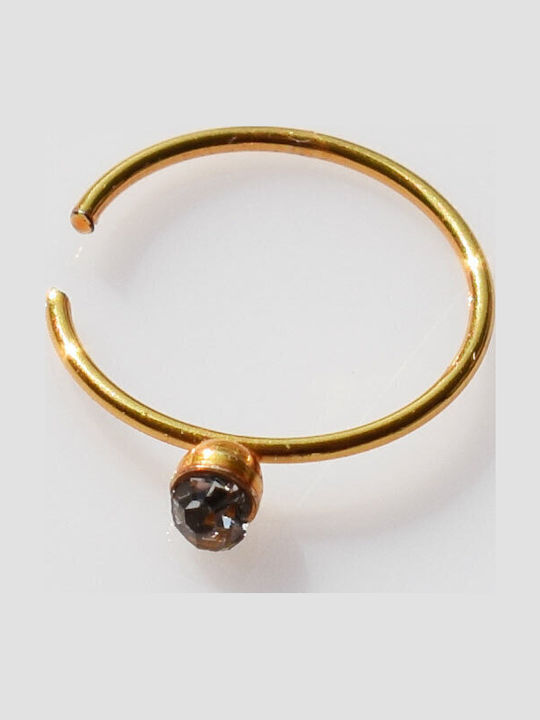 Bizoutaki Nasenpiercing aus Vergoldetem Stahl 10mm Goldfarben / Transparent