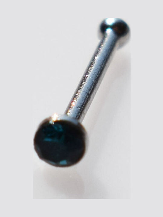 Bizoutaki Nasenpiercing Aus Stahl Silber / Marineblau