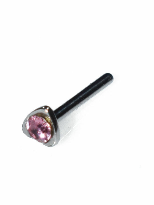 Bizoutaki Nasenpiercing aus Stahl Silber / Rosa