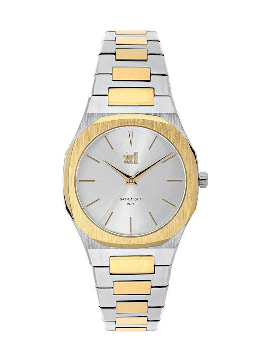 Visetti Two Tone Stainless Watch with Battery Mechanism